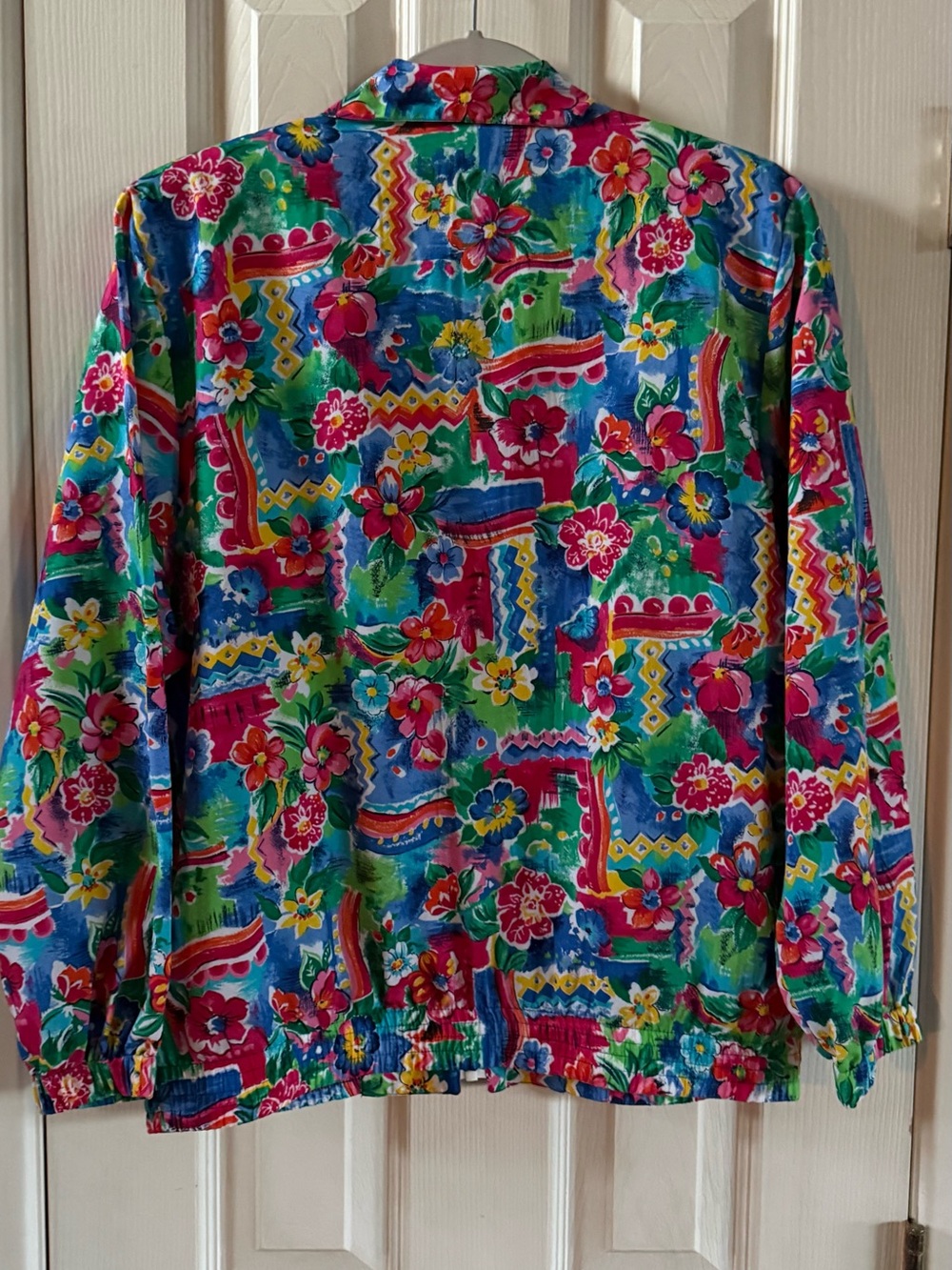Vintage Koret Floral Windbreaker Jacket Retro 80s 90s Multicolor Zip Up Sz S - Picture 3 of 8